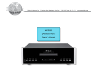 McIntosh MCD-350 - Owners manual